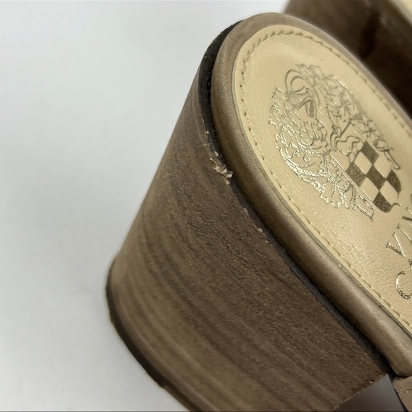 Vince Camuto VC-Lavette Brown Leather Open Toe Chunky Heel Slingbacks Womens 9M - Picture 4 of 10